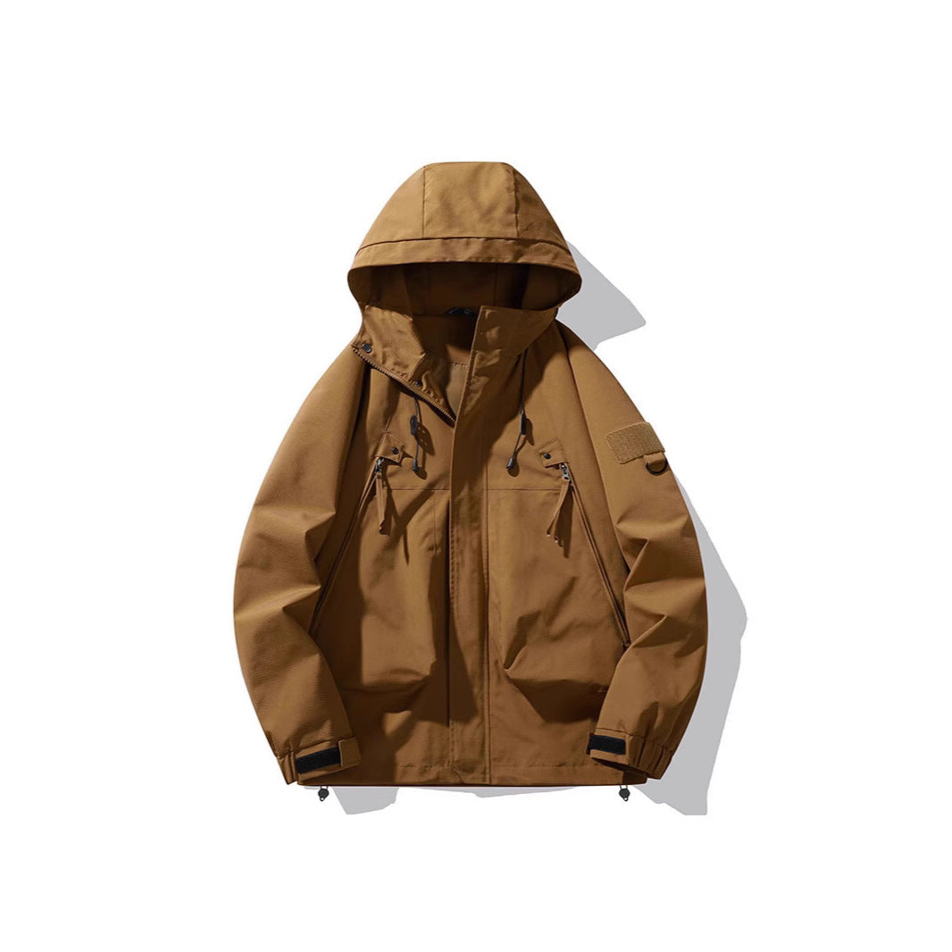 Men's Spring And Autumn Outdoor Mountaineering Suit Casual Overalls Jacket Large Pocket Hooded Jacket Jacket Jacket Overalls