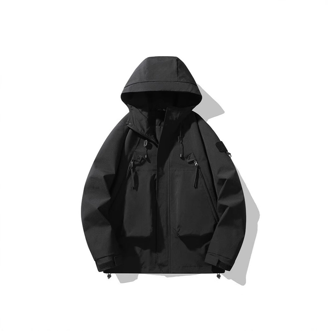 Men's Spring And Autumn Outdoor Mountaineering Suit Casual Overalls Jacket Large Pocket Hooded Jacket Jacket Jacket Overalls